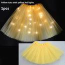 Children Kids Girls Light Up Tutu Led Skirt Glow Wreath Headband Party Birthday Luminous Costumes Christmas Halloween Festival