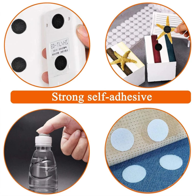 Dot Sticker Self Adhesive Fastener Tape Dots 10/15/20/25/30mm Strong Glue  Sticker Disc White Black Round Coinn Hook Loop Tape