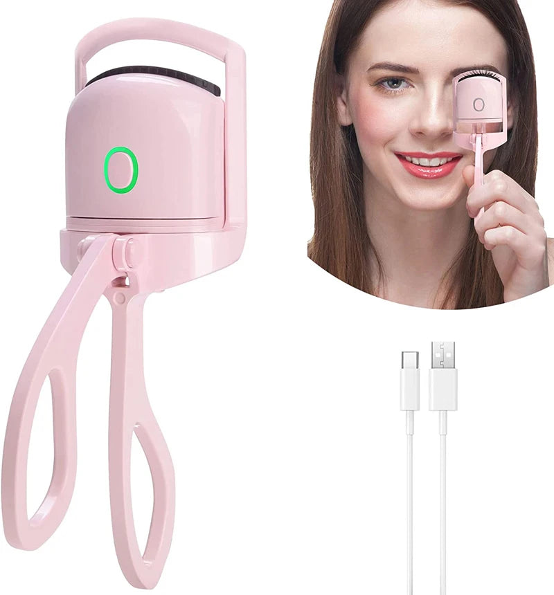 Heated Eyelashes Curler, USB Rechargeable Electric Eyelash Curlers with 2 Level Temp,Quick Heating & Long-Lasting Curling Effect