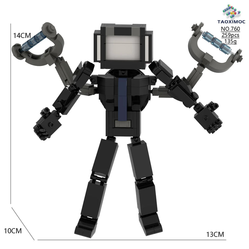 Skibidi Toilet Titan TV Man Speakerman Horror Game Bosses Camara Building Block Cartoon Doll Model Kids Birthday Halloween Gift