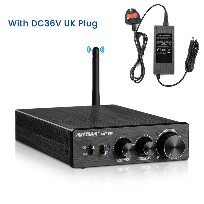 AIYIMA A07 PRO Bluetooth Amplifier TPA3255 QCC304X Stereo 2.0 Channel 300Wx2 Power Digital Amplifier RCA APT-X Home Sound AMP