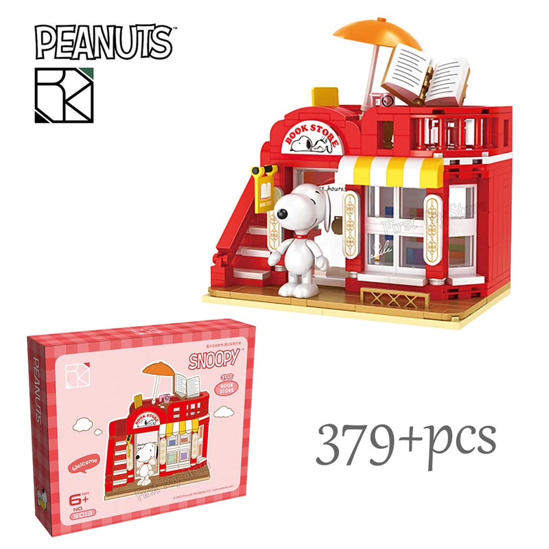 Genuine Anime Snoopy Action Figures Kawaii Cartoon Building Blocks Toy Bricks Assemble Educational Toys For Children Gifts