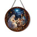 1pcs Easter Nativity Keepsake Christmas Plane Wooden Prayer Pendant Jesus Christ Religiou Hanging Tree Home Furnish Decor Supply