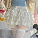 Pink JK Plush Shorts Winter Sweet Lolita Safety Short Pants Women Japanese Kawaii Ruffles Bloomers Harajuku Y2k Pumpkin Pants