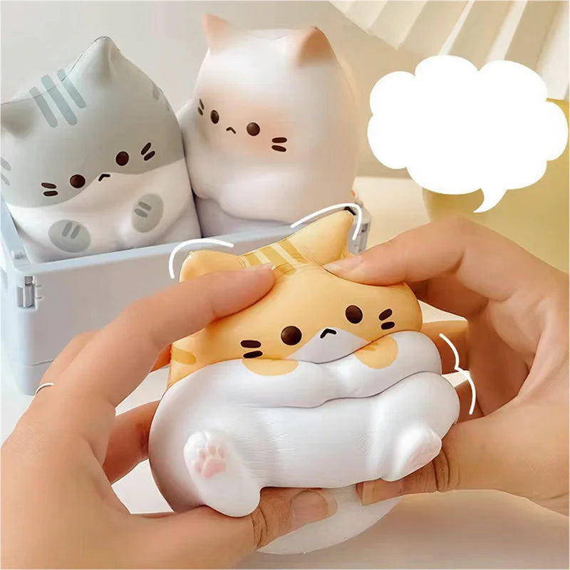 Kawaii Cat Stress Relief Squishy Toy PU Slow Rising Squeeze Antistress Ball Cartoon Table Ornaments Birthday Gift For Girls