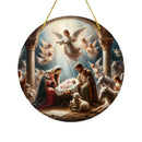 1pcs Easter Nativity Keepsake Christmas Plane Wooden Prayer Pendant Jesus Christ Religiou Hanging Tree Home Furnish Decor Supply