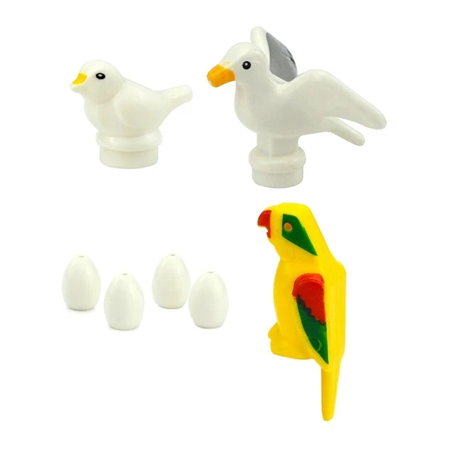 MOC City Animal Zoo Fram Accessories Building Block Figures Goat Sheep Eagle Owl Panda Parrot Seagull Penguin Bricks Toy Gift