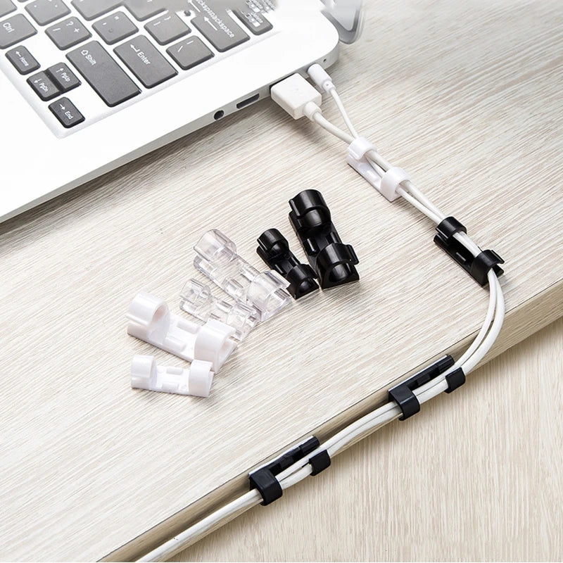 Cable Organizer Clips Self Adhesive Cable Management Clips High Quality Cable Winder Protection Cord Holder Wall Wire Manager