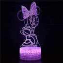 Disney Mickey Minnie Mouse 3D LED Lamp Anime Figures Night Light Table Lamps USB Sleep Neon Lights Home Decor Kids Birthday Gift