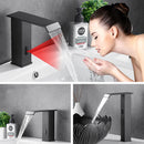 Smart Sensor Bathroom Basin Faucet Intelligent Black Automatic Sense Brass Cold Hot Water Mixer Waterfall Crane Deck Mount