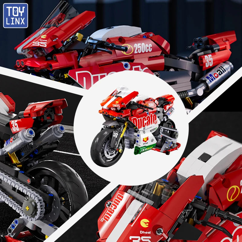 ToylinX 883pcs Motorcycle Building Set 1:10 Model Kit Building Block Car for Kid Adults Festive Gifts Christmas Halloween Easter