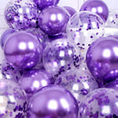 47Pcs Metallic Purple Latex Balloons Chrome Balloons Various Sizes for Girls Women Purple Birthday BabyBridal Shower Decorations