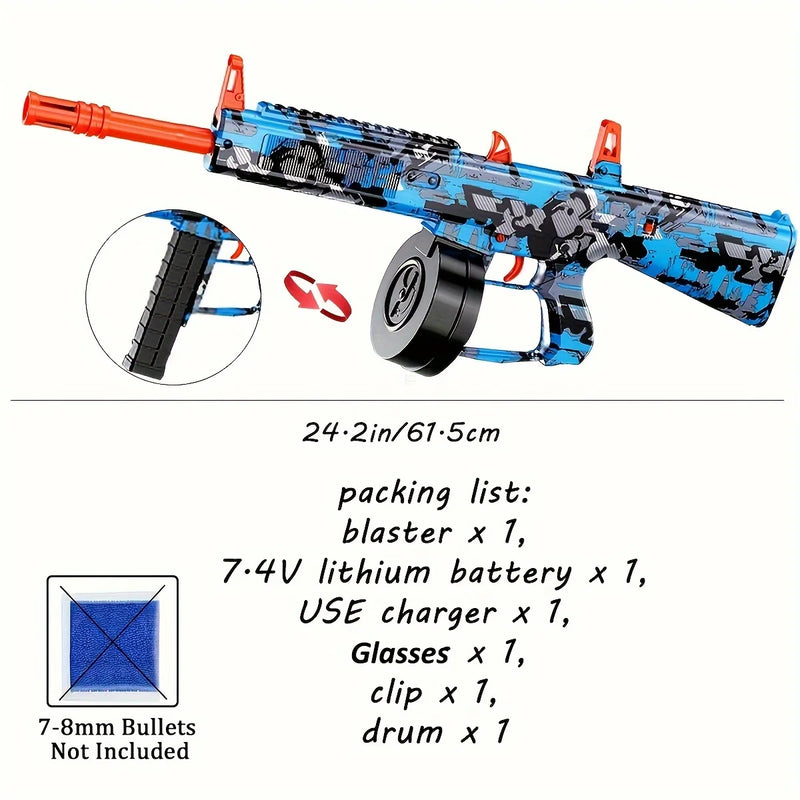 Gel Ball Blaster With Big Drum, Manual & Automatic Burst Dual Mode With Linked Effects, More powerful,For Shooting Team Game