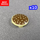 MOC Bricks Food Cookie Bone Pretzel Bagel Biscuits Waffle Chips Hot Dog Bread Pizza Milk Educational Building Blocks Kids Toys