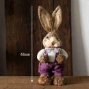 46cm Straw Woven Bunny Straw Rabbit Decoration Ornament Easter Holiday Decors Sculptures & Statuette Yard Party Home Supply