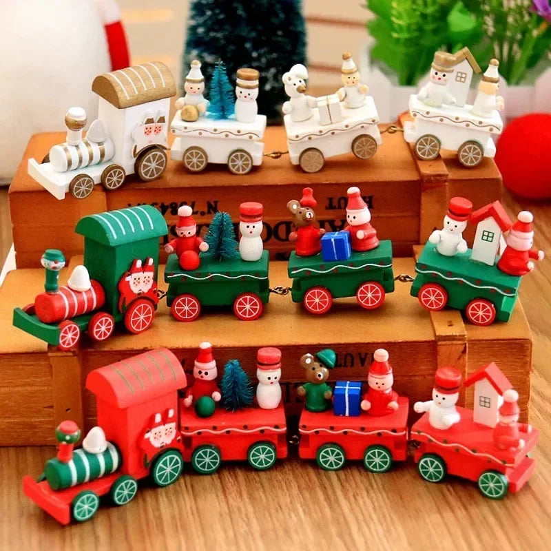 New Wooden/Plastic Train Christmas Ornament Merry Christmas Decoration for Home 2023 Xmas Gifts Noel Natal Navidad New Year 2024