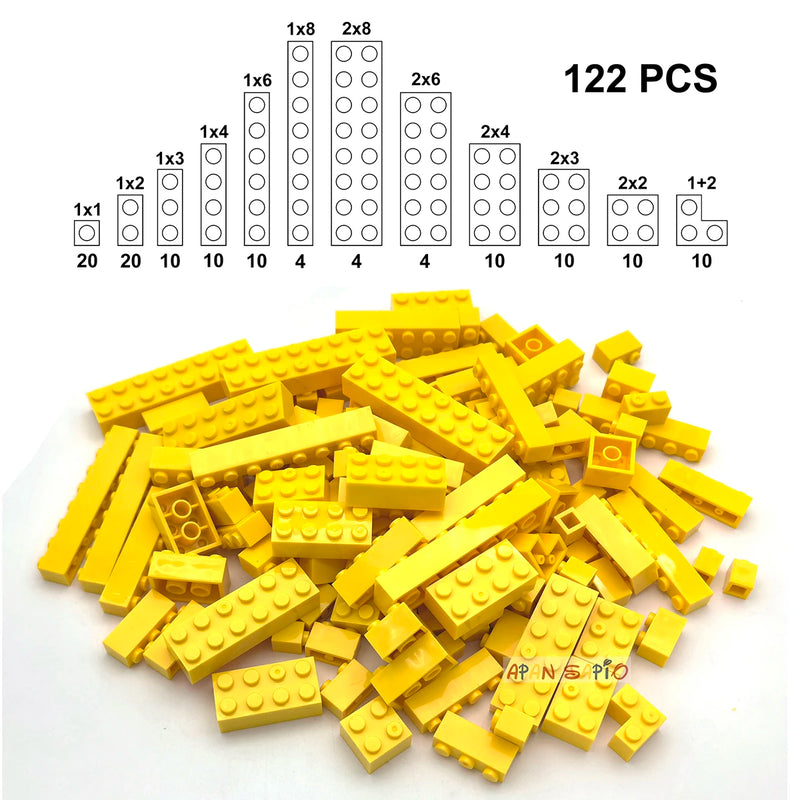 122pcs Thick Figures Bricks 12 Size DIY Building Blocks Educational Creative Size Compatible With 3001 Plastic Toys for Children