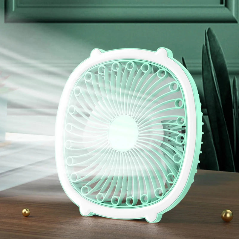 1pc Desktop And Household Circulating Electric Fan Silent Strong Wind And Convenient Lighting Small Fan For Bedrooms Living Room