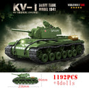 Military World War Russian T-34 KV-1 Heavy Tank Building Blocks WW2 American M4A3 Sherman Stuart Tank Technical Bricks Kids Toys