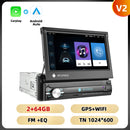 Podofo 1Din 7 ''Car Multimedia Player 8 + 128G 8Core Car Radio Carplay Android Car WIFI GPS Navigation Retractable Screen Stereo