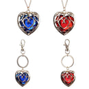 Fashion Charm Breath of the Wild Necklace Blue Red Heart Pendant Lovers Couple Jewelry For Women Men Gifts