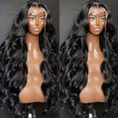 Natural Black 13x6 Body Wave 180% Density Frontal Wig Brazilian Remy Hair wig HD Transparent Lace 100% Human Hair Wig For Women