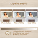 IRONCK Vanity Desk Set with LED Lighted Mirror & Power Outlet, 7 Drawers Makeup Vanities Dressing Table with Stool, for Bedroom