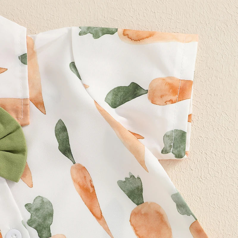 Baby Girl Easter Dress Set Bunny Print Sleeveless Ruffle Collar Dress Matching Bloomers Headband Outfit for Toddlers