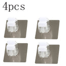 Multi-Purpose Hooks Mop Holder Wall Mounted Mop Organizer Broom Hanger Hook Bathroom Waterproof Wall Hook Self-Adhesive 1/2/4Pcs