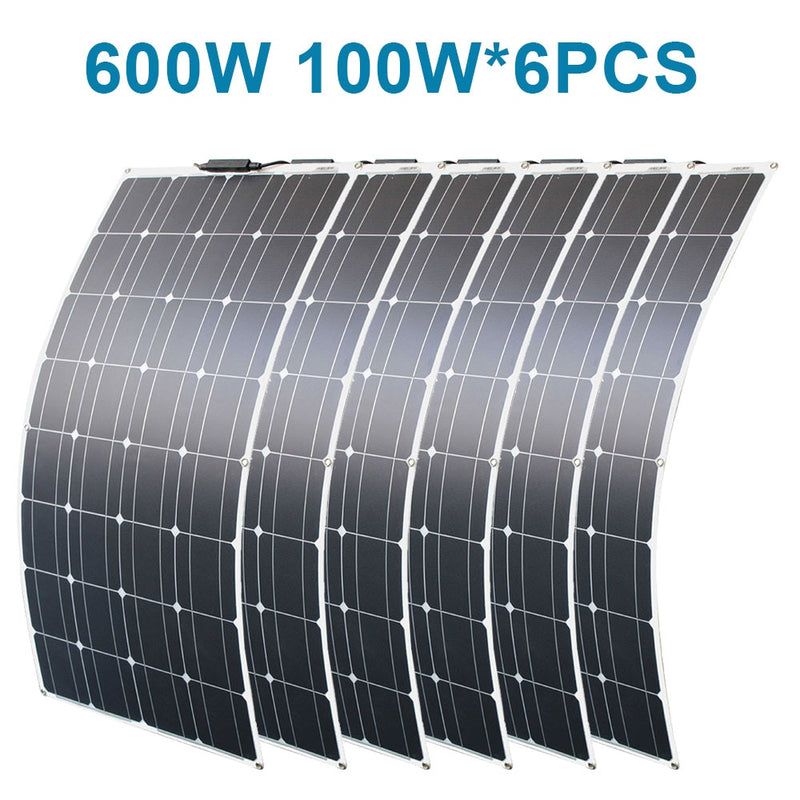 DGSUNLIGHT 100w 200w 12v portable Solar Panel Flexible 16V 800W plate CELLS Monocrystalline silicon