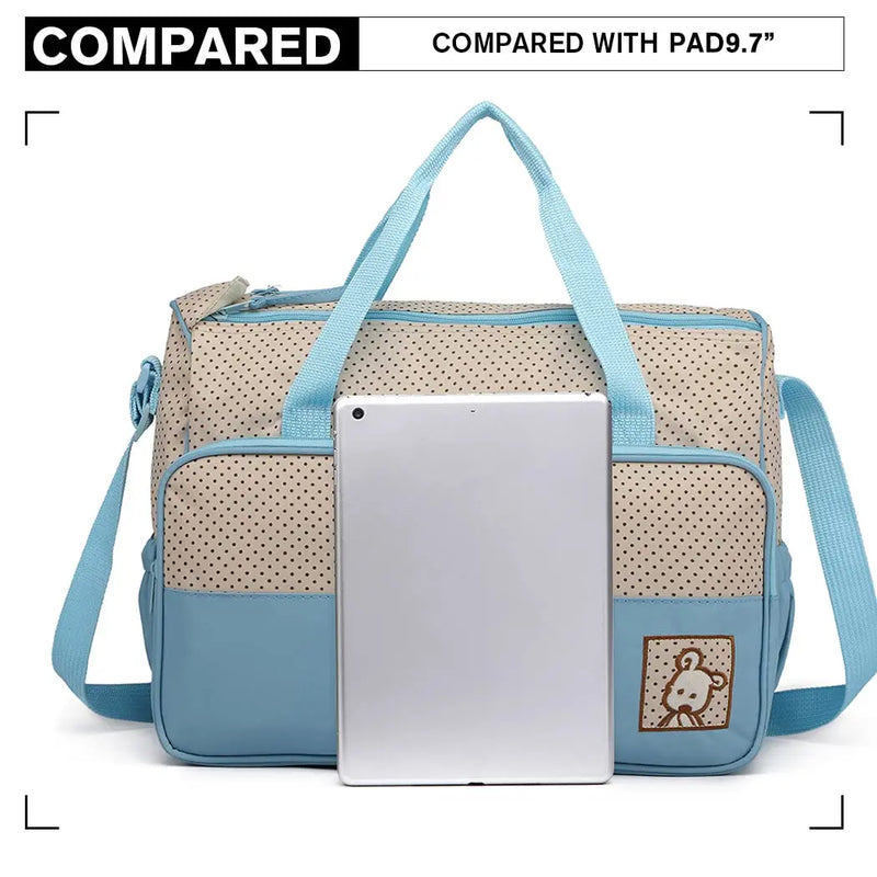 Miss Lulu Set of 5 Baby Wrap bag Mother Diaper bag with handbag bag Shoulder bag Bottle Holder & Wrap Backs