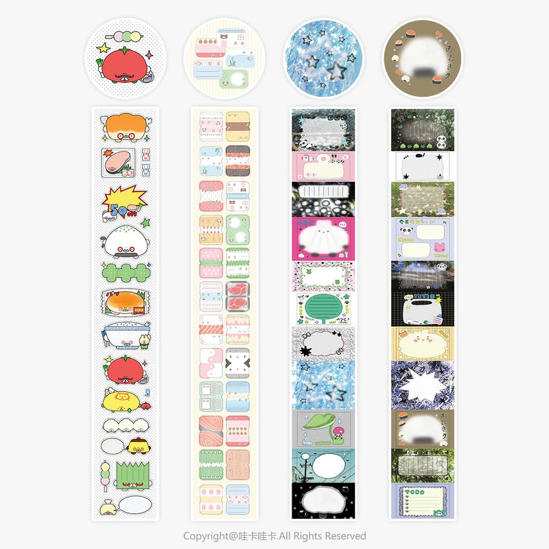 WAKAWAKA Writable Sticker Tapes Label Index Die-cut Washi Tape For Arts Diy Album Journal Planner Scrapbooking Adhesive Tape