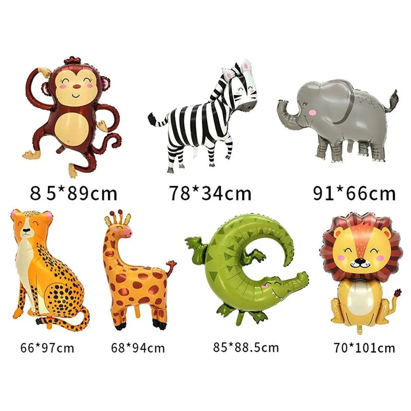 Forest Animal Balloons Jungle Themed Decorations Aluminum Film Balloons Crocodile Monkey Inflatable Balloons Birthday Party