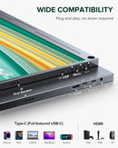 UPERFECT 2.5K Portable Monitor 16" 2560x1600 HDR Display 350nits 8bit QHD USB-C HDMI Laptop External Second Screen For Mac PC