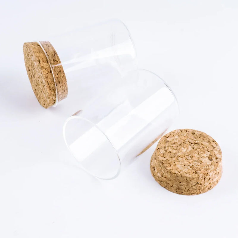 6pcs/Lot Glass Bottle 60*47mm 60ml Stopper Spicy Storage Corks Jar Small Vial Bottle Containers Glass Simple Spice Storage Jars