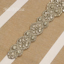 MissRDress Rhinestones Wedding Belt Handmade Pearls Bridal Belt Silver Crystal Flower Bridal Sash For Women Prom Dresses JK835