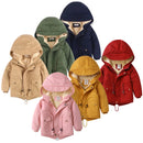 Boys Girls Winter Jacket Children Plus Velvet Thick Warm Coats Kids Fashion Zipper Outwears Autumn Hooded Windbreaker Clothing