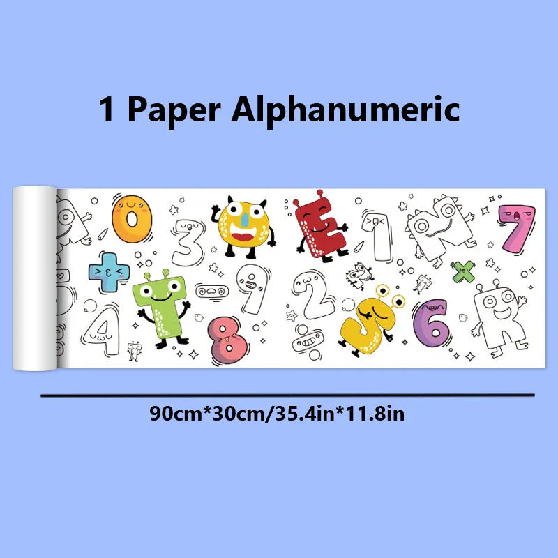 90cm Animal Canvas Children's Drawing Roll DIY Coloring Paper Roll Color Filling Graffiti Paper-cut Painting Educational School