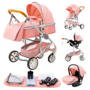 Baby Stroller 3 in 1 Easy Folding Multifunctional Stroller Travel Portable Baby Carriage Safety Seat EU Standard Free Shipping