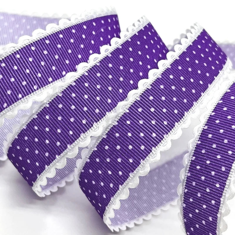 2cm 5Yards Dots Printed Embossed Ribbon For Handwork DIY Craft Bows Scrapbook Easter Wedding Christmas Deco Gift Floral Packing