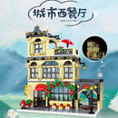 Creative Expert City Street View MOC XMORK 20114 City Restaurant Block Module Model 1489pcs Building Blocks Brick Puzzle Toys