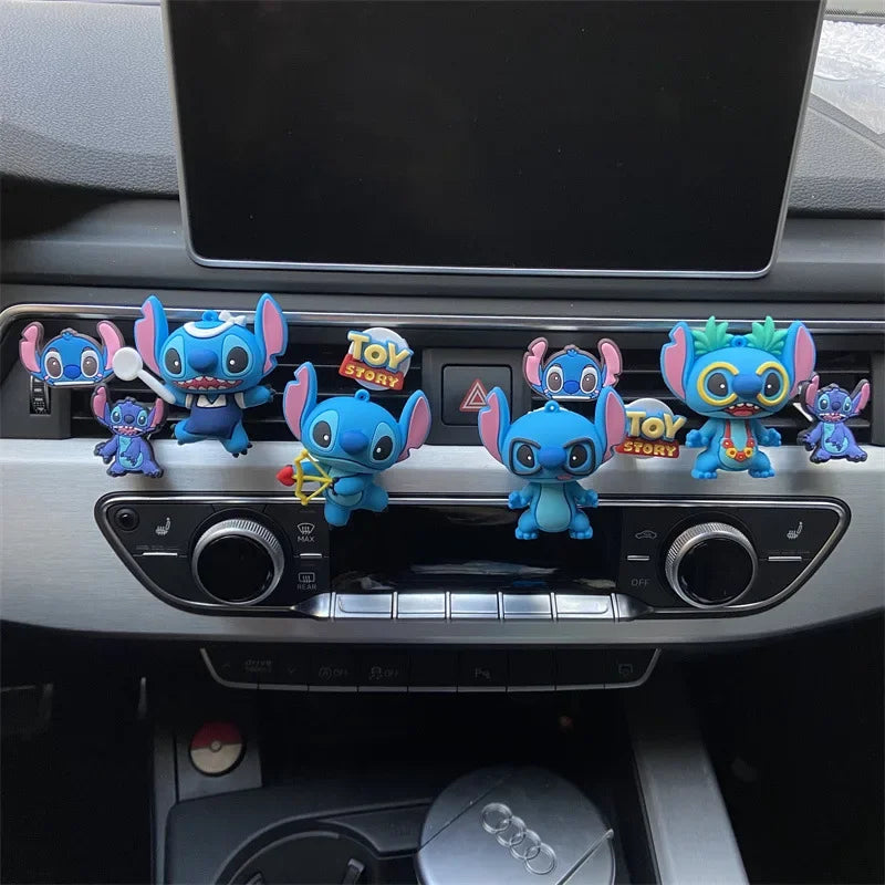 Disney Anime Lilo Stitch Car Air Outlet Vent Perfume Cartoon Stitch Figure Ornaments Auto Air Freshener Decor Accessories Gifts