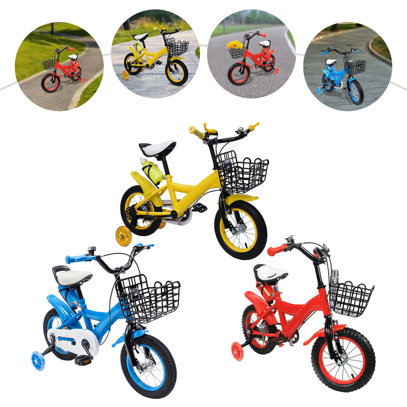 Children Bike Boys Girls Toddler Bicycle Adjustable Height Kid Bicycle with Basket for 2-4 Years Old Blue / Red / Yellow