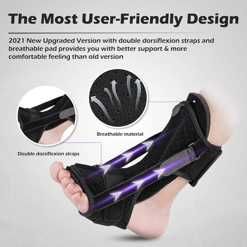 Adjustable Plantar Fasciitis Foot Drop Orthotic Brace Rehabilitation Fixed Foot Rest Socks Breathable Night Splint Easing Pains