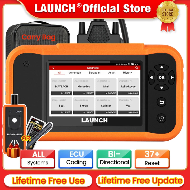 LAUNCH X431 Creader ELITE 2.0 BBA FGC Car Diagnostic Tool Auto OBD OBD2 Scanner All System ECU Coding Bi-Directional Free Update