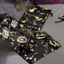 25/50pcs 10x15cm Halloween Organza Gift Bag Drawstring Spider Web Multi Color Printing Packaging Gift High Quality Candy Bag