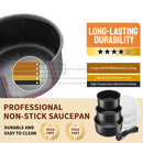 Non Stick Saucepan Set with Removable Handle and Sealing Lids, Non Stick Pot Set for Induction Hobs
