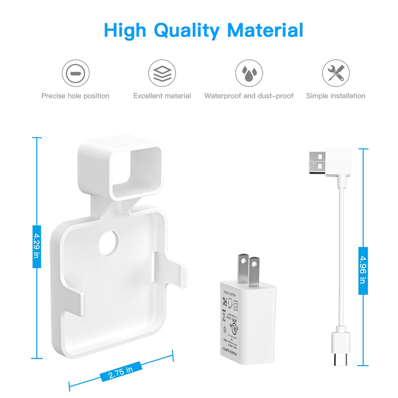 Sturdy Wall Mount Holder with A Short Cable for SwitchBot Hub Mini,Stylish Cable Arrangement Bracket for SwitchBot Hub Mini