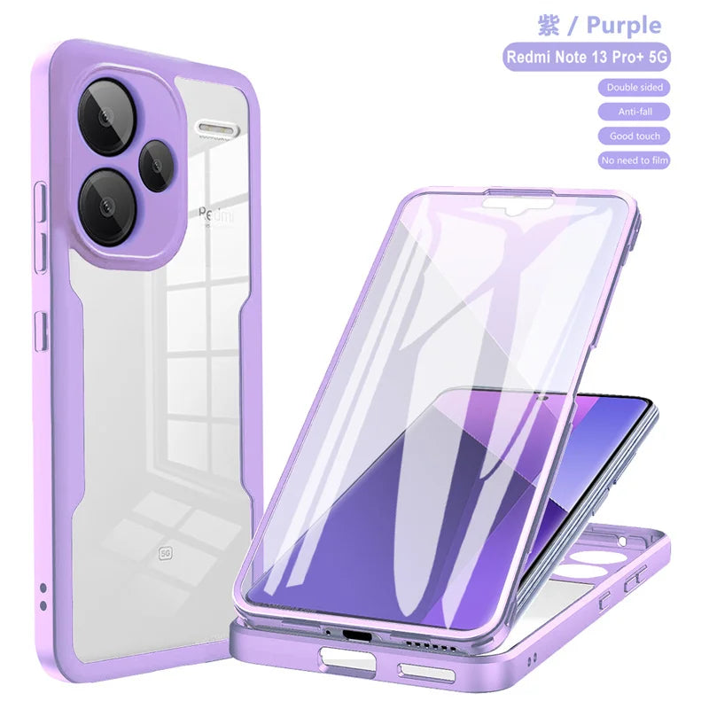 Full Protection Case for Xiaomi Redmi Note 13 Pro Plus 5G Clear Double Side Hard Cover Case for Xiaomi Redmi Note 13 Pro Plus 5G