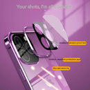 Magnetic Metal Flip Case for iPhone 15 14 13 12 11 Pro Max Metal aluminum alloy Full Tempered Glass Transparent Protector Cover